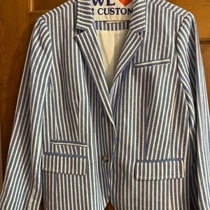 LOFT Striped Blazer in light Blue and White